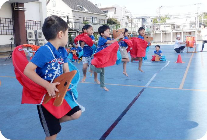 みんなと力を合わせて活動できる子どもに育てます